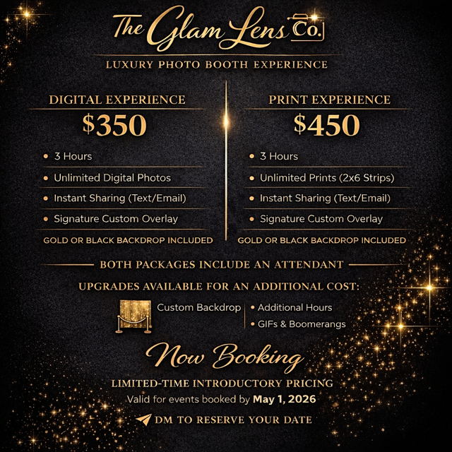 Photo Booth Rental The Glam Lens Co.